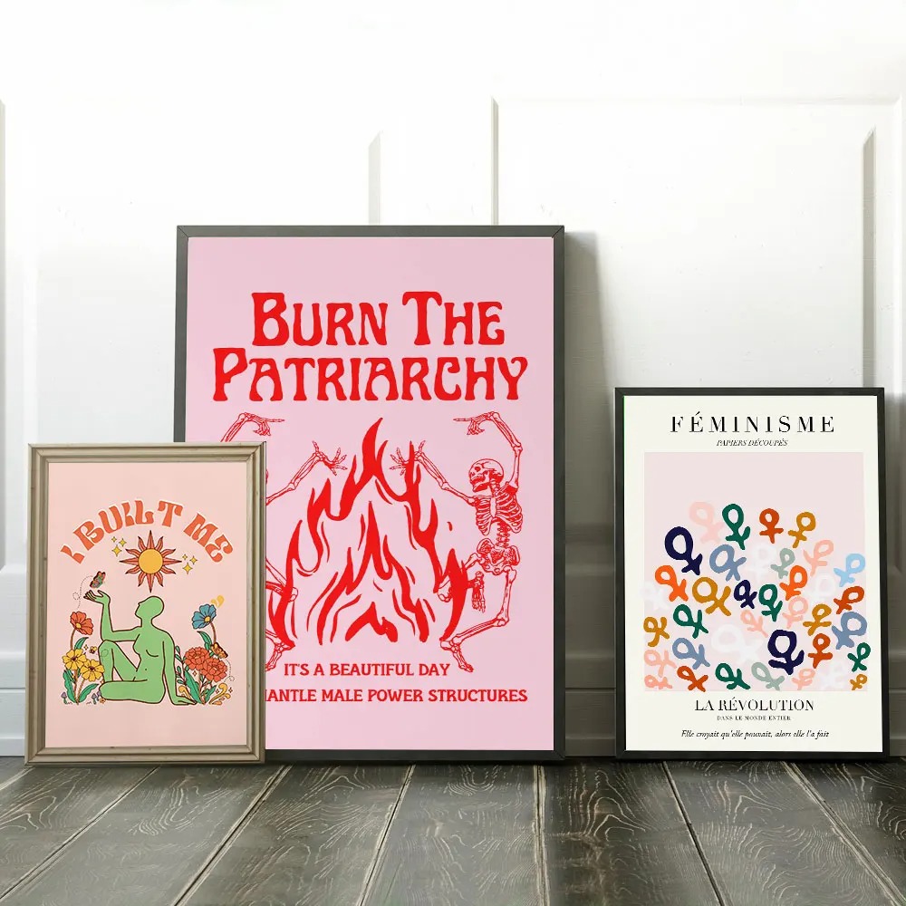 Home Decor Y2K - Абстрактные феминистские цветные буквы, художественный постер,