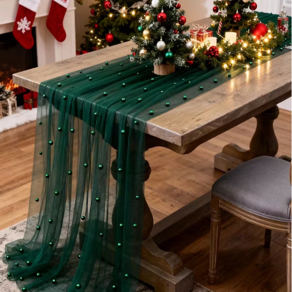 Linen Table Runner - Роскошная полупрозрачная многоцветная скатерть-дорожка из шифона
