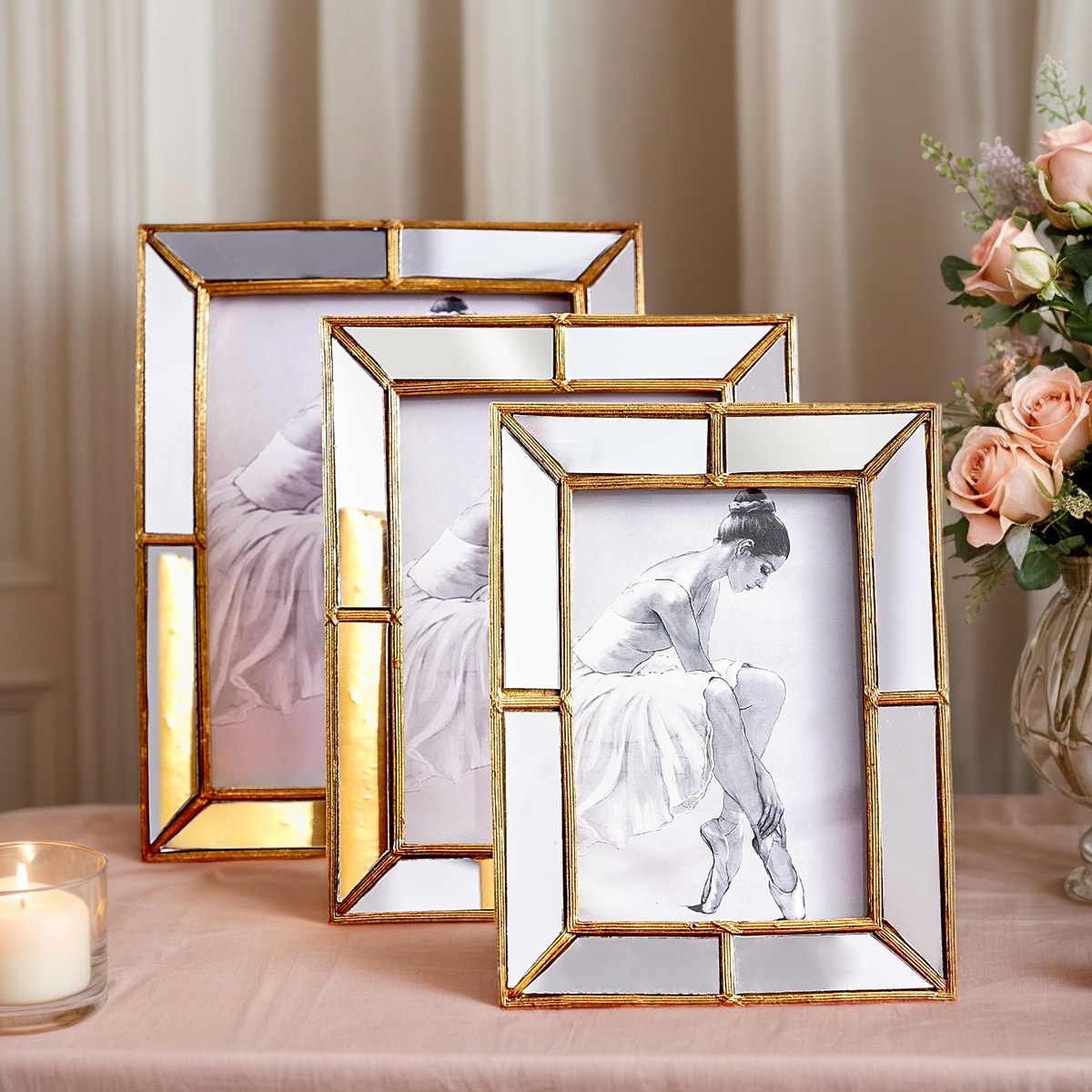 Bamboo Photo Frame - 1 шт., фоторамка с простой золотой