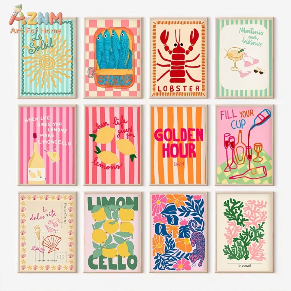 AZNM Красочный летний холст с  – обзор и цена Home Decor Y2K