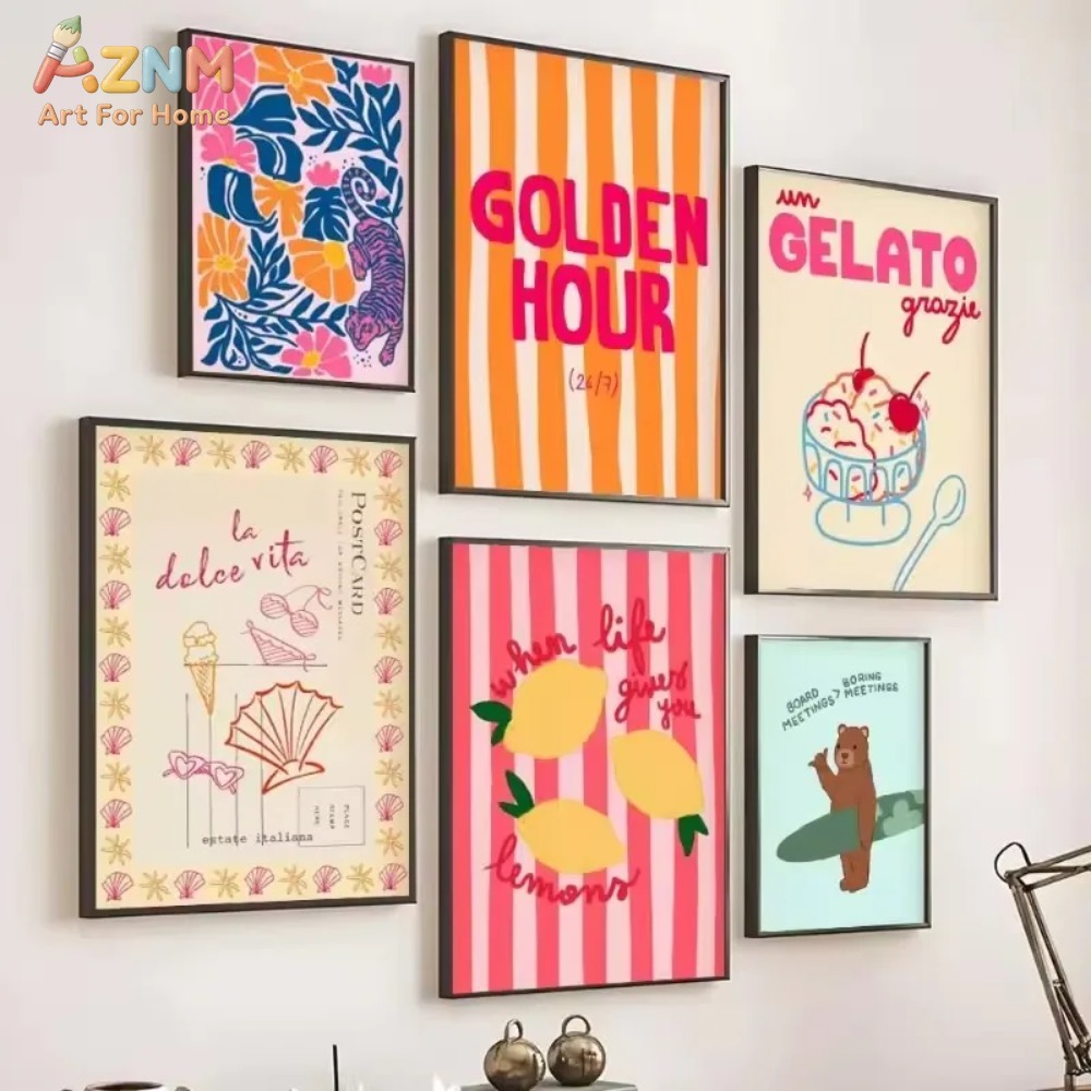 AZNM Красочный летний холст с  – обзор и цена Home Decor Y2K